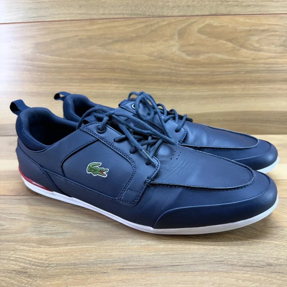 Lacoste Marina Casual Sneakers Mens 12 Navy Blue Lifestyle Everyday Travel